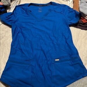 Women's Blue V-Neck Top and scrub pants